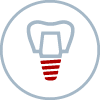 Icon mit der Darstellung eines Zahnimplantats
