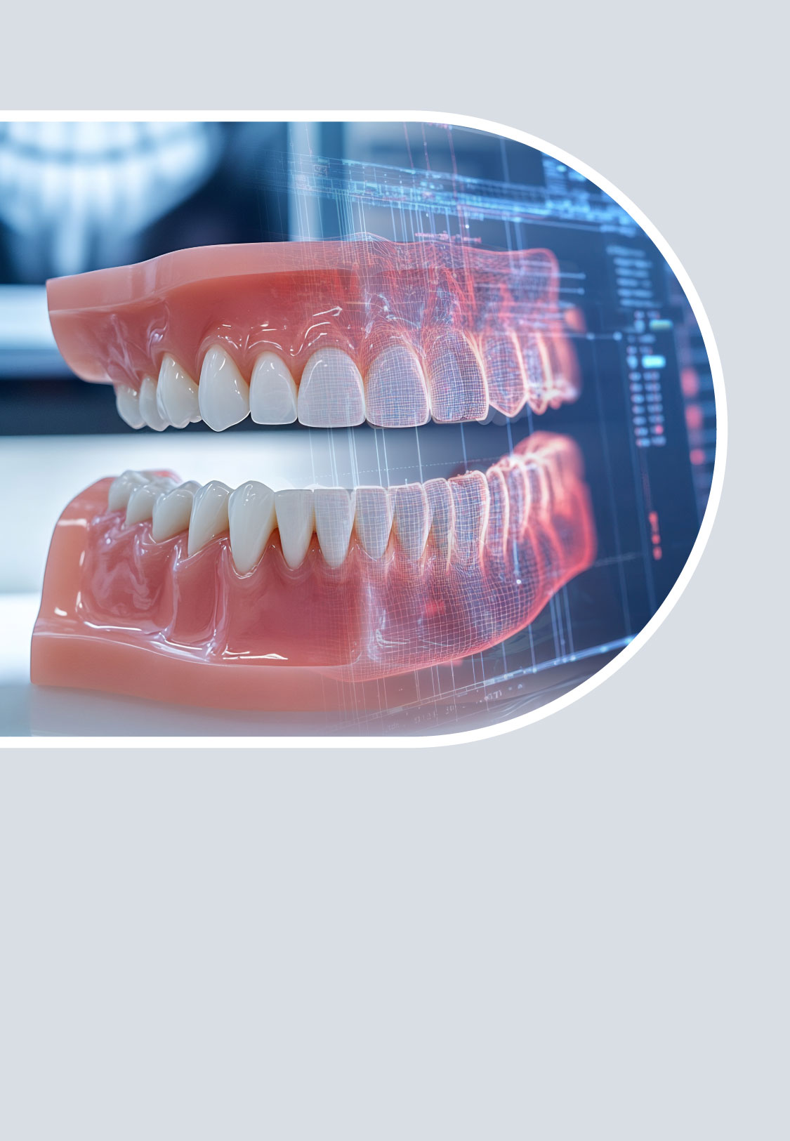 Motiv des Implantologietags 2026, das eine analogen und eine digitale Abformung abbildet.